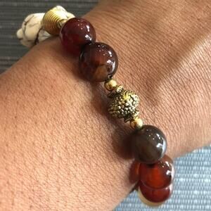 Brown & White Turquoise Bracelet